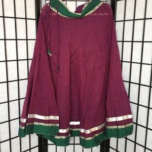 Purple cotton lehenga skirt